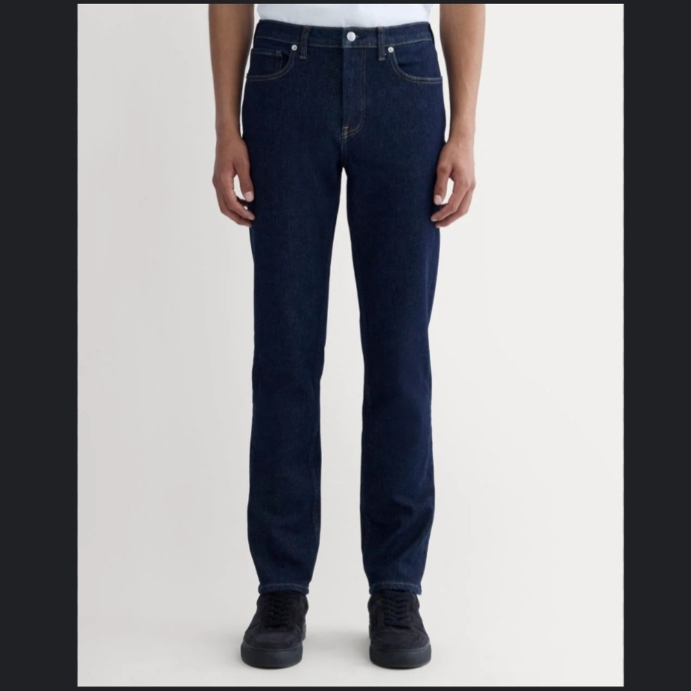 Everlane Uniform Slim Tapered  Organic 4 Way Stretch Jeans W32 X 28 Dark Indigo